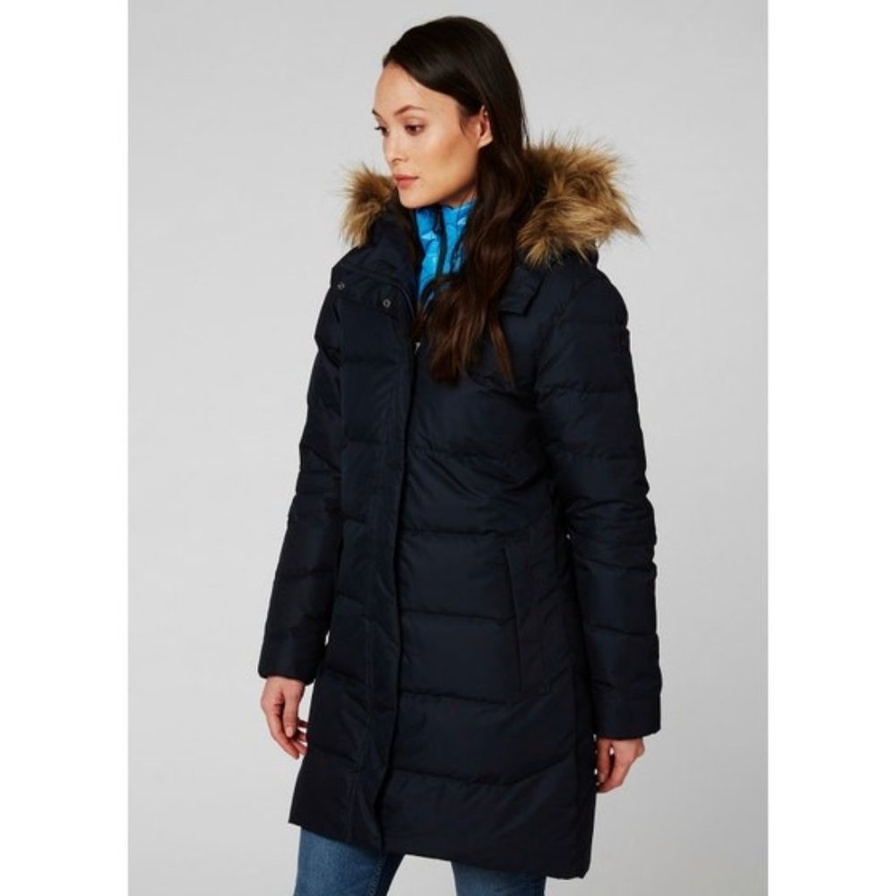 Helly Hansen Women's Aden Down Parka Hooded Jacket Black Size XS NWT